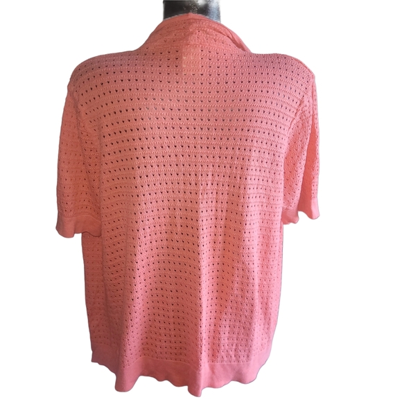 Faded Glory Pink Knit Open-Front Short Sleeve Waterfall Cardigan 1X - Picture 5 of 6